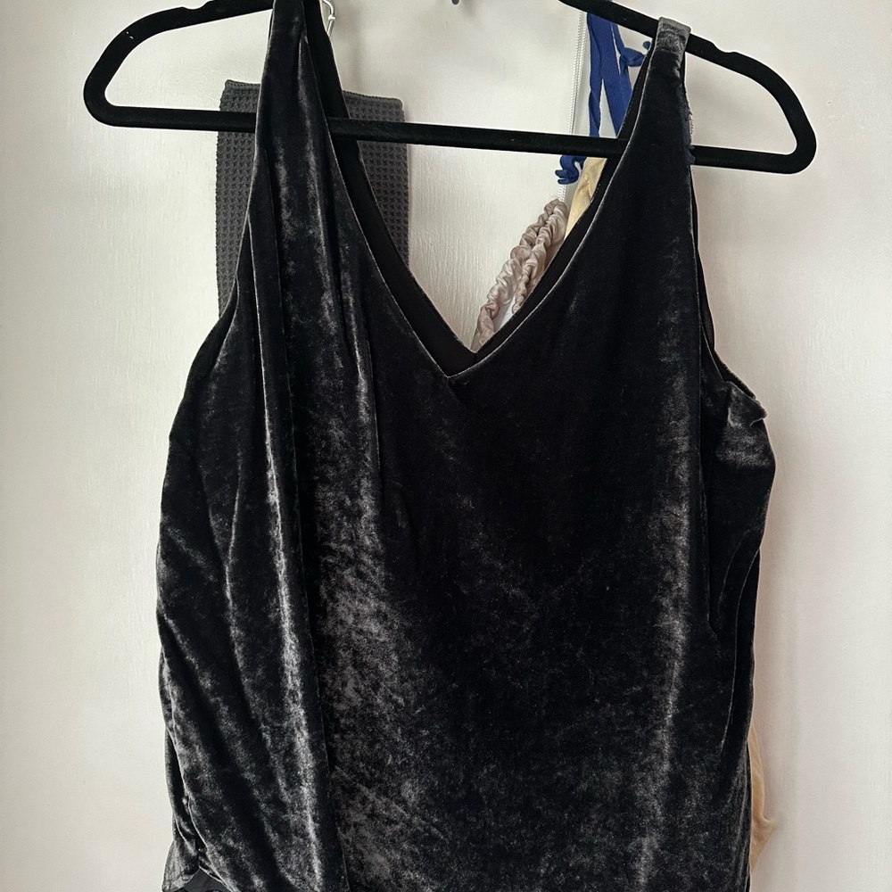 LOFT Black Velvet Tank Top